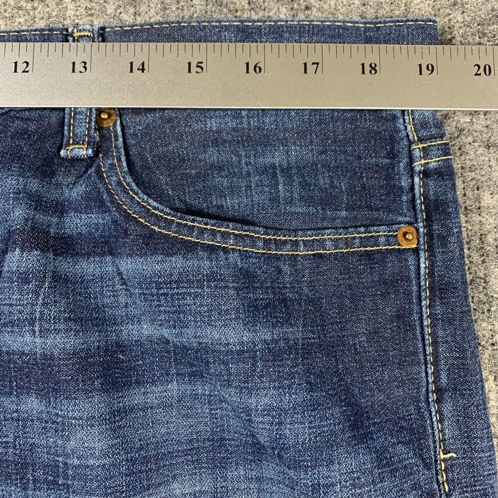 Levis 513 Slim Straight Jeans Mens 36x32 Blue Dark Wash Denim Casual Classic - Picture 7 of 13